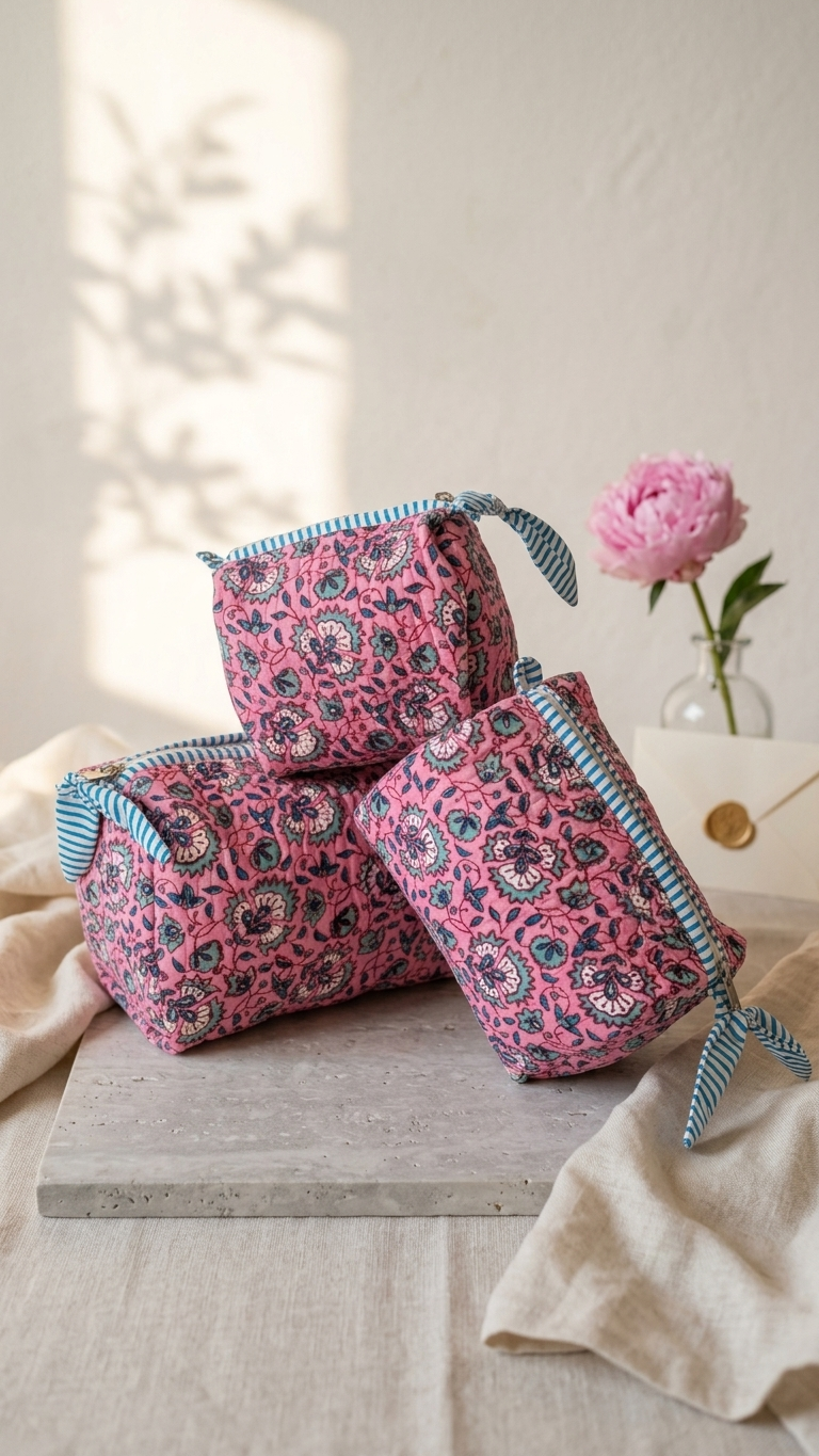 Pouch Set - Berry Pink or Magenta
