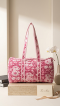 DUFFLE BAG - quilted hand-block print - Purple & Violet.