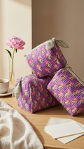 Pouch Set - Tranquil Violet,Purple Floral,Lavender Bloom,Orchid Mughal Motif